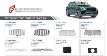 Решетка радиатора и сетки для Bentley Bentayga 2024+ Бентли Бентайга