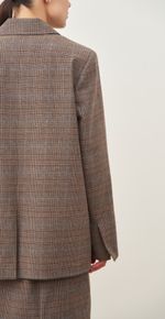 ПИДЖАК В КЛЕТКУ СЕРО-БЕЖЕВЫЙ|ОРАНЖЕВЫЙ