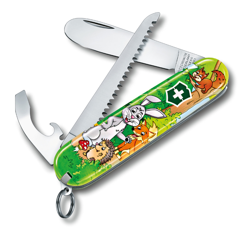 Нож My First Victorinox Rabbit Edition, 84 мм, 9 функций, зеленый 0.2373.E2