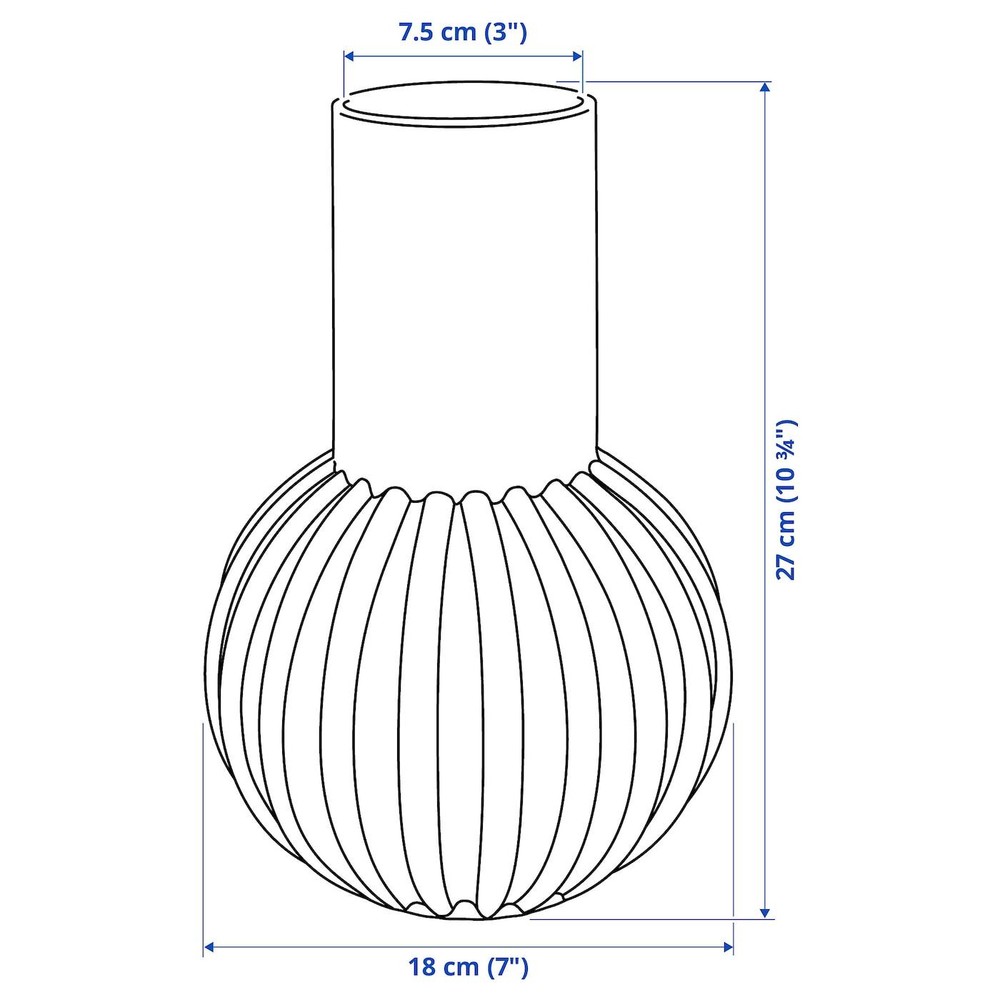 IKEA SKOGSTUNDRA  (ИКЕА СКОГСТУНДРА)  -  Ваза, белая, 27 см