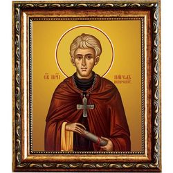 Павел Ксиропотамский преподобный. Икона на холсте.