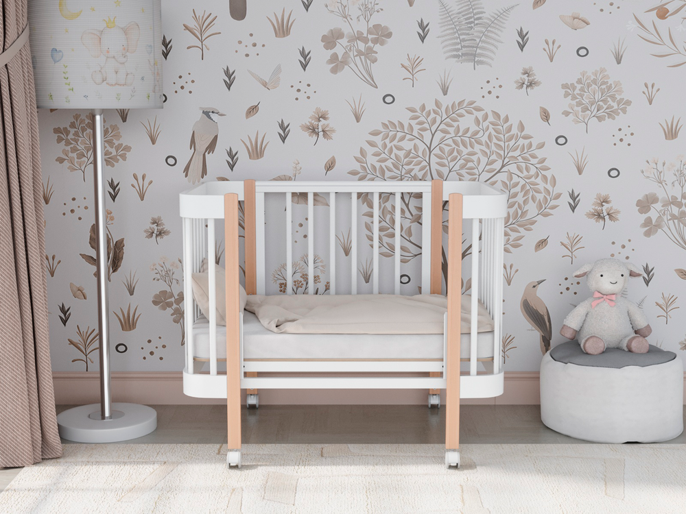 Кровать Incanto Mimi продольный маятник цвет белый/бук