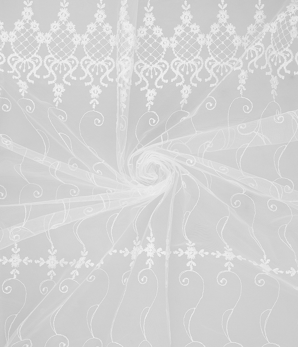 Тюль Legrand Флёр белый с фигурным краем