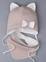 Шапка с ушками трикотажная и снуд