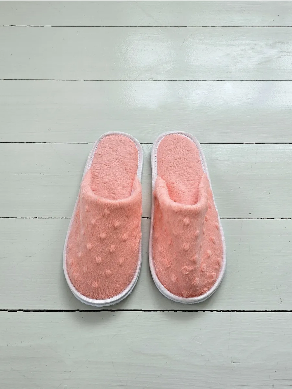 Тапочки велсофт закрытые нежно-розовые