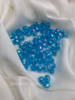 Бусины  акриловые гранёные круглые голубые 500 грамм (±5гр)