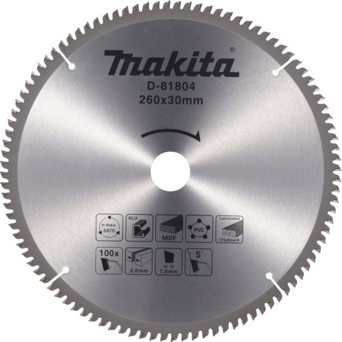 Диск п/п Makita 260*30*2.6/1.8*100T   (D-81804) универсальный