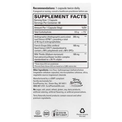 Terry Naturally, Healthy Liver, 60 капсул