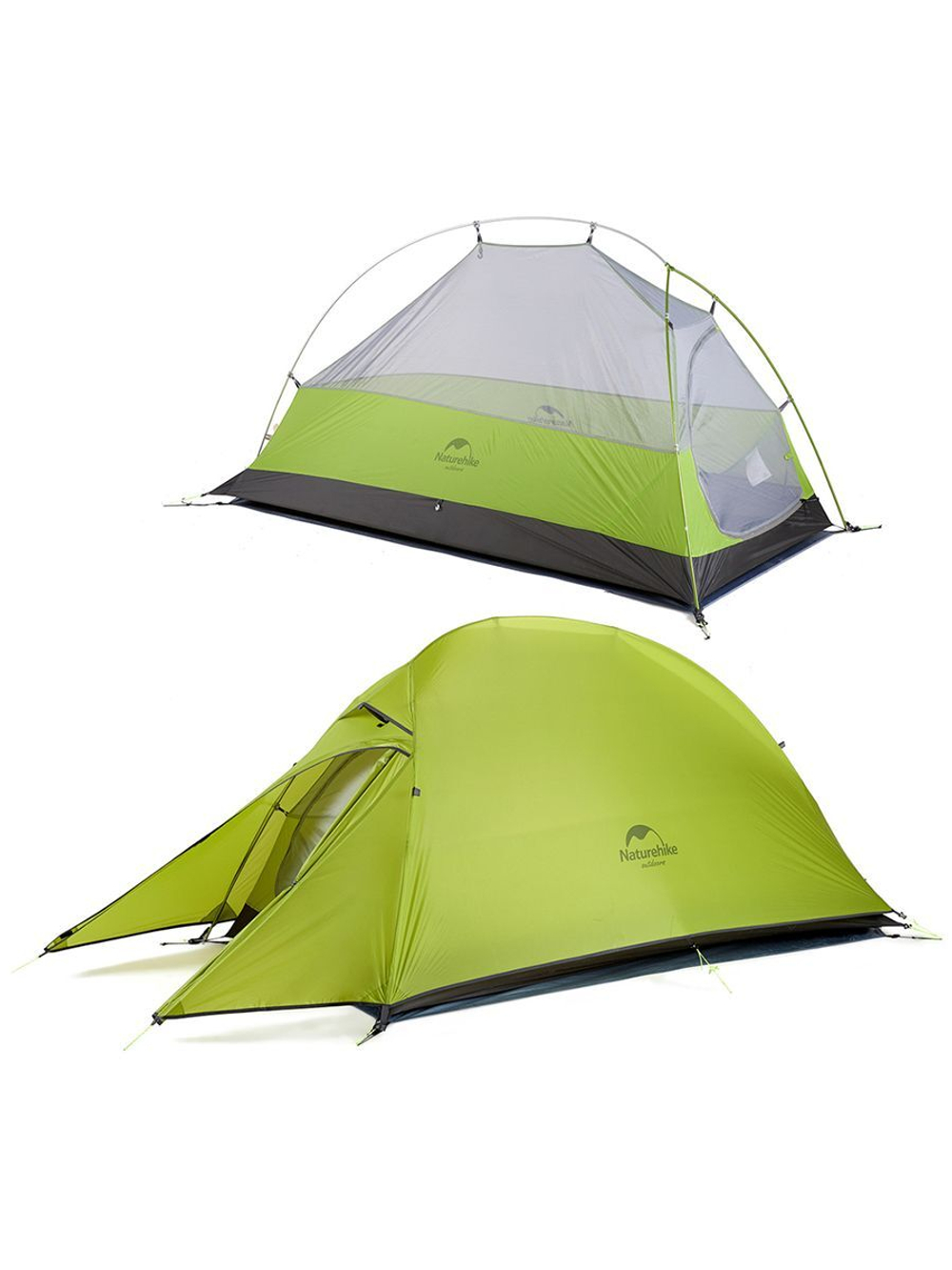 Палатка туристическая Naturehike Сloud Up 1 NH18T010-T 20D одноместная сверхлегкая с ковриком, синяя, 6927595783276