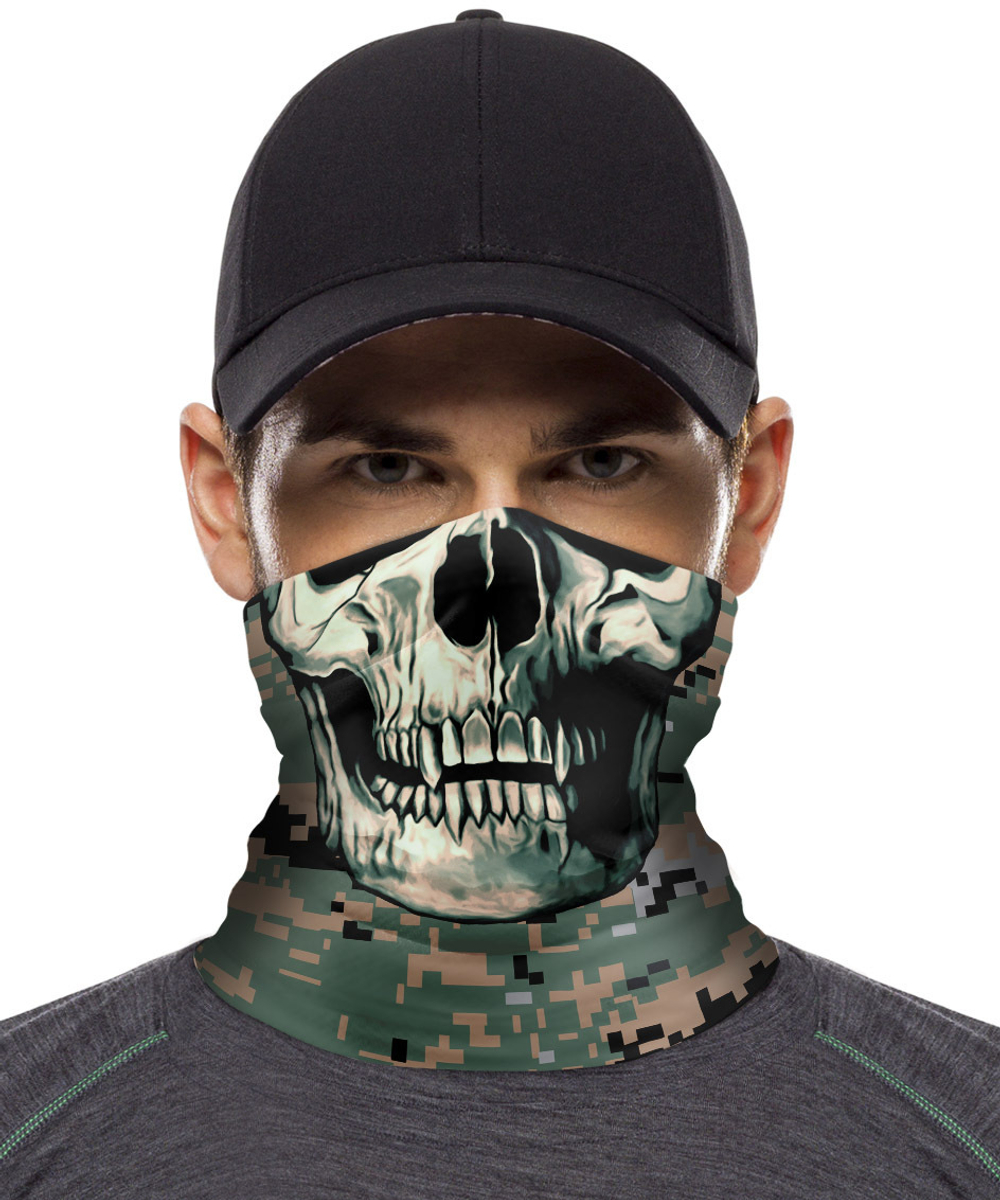 Бандана-труба камуфляжная с черепом Skully Marpat Digital Woodland