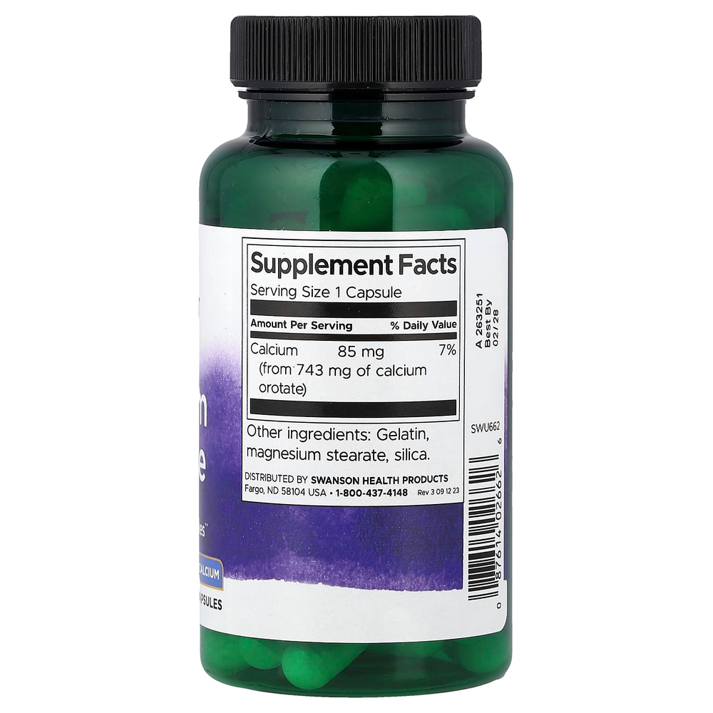 Swanson Vitamins, Оротат кальция, 85 мг, 60 капсул