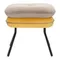 Пуф Pea, велюр, бежевый/желтый