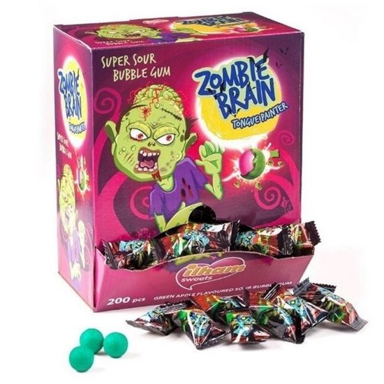 Кислый леденец Ilham Sweets Zombie Brain с жевательной резинкой, 3,5 г