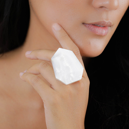 Кольцо Nature Bijoux, Pacifique, разъемное, с накладкой из перламутра, NB26.1-19-25996 (белый)