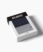 Мужские трусы боксеры Atlantic, набор из 2 шт., хлопок, серые меланж + темно-синие, 2MBX-072