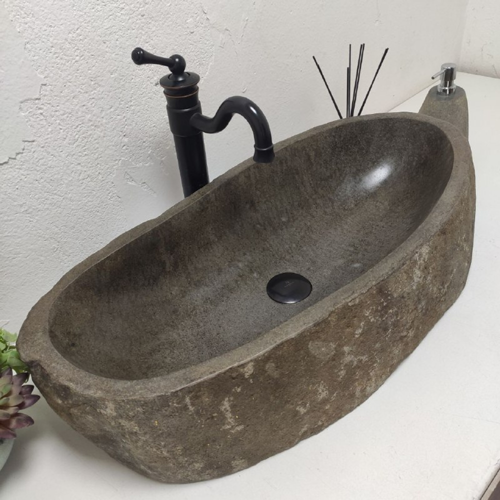 Раковина из речного камня RS-61908 (73*35*16)