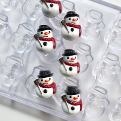 60 | Форма для шоколадных изделий "Снеговик" (275*175 мм)