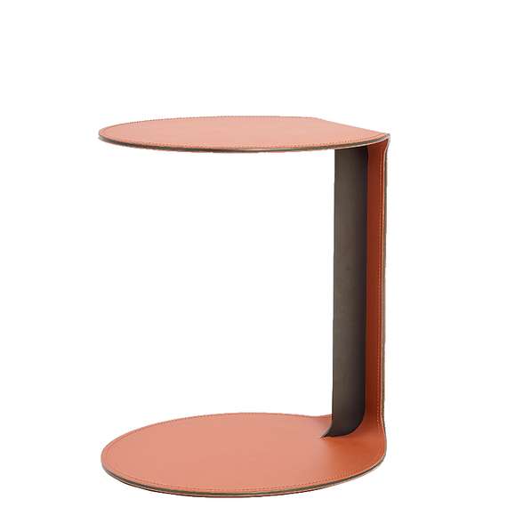 Журнальный столик 4500, металл, коричневая экокожа