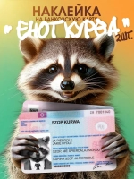Наклейки на банковскую карту "Енот KURWA"