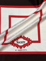 Купон шелковый Burberry шоколадный с серо-белой клеткой "Society"