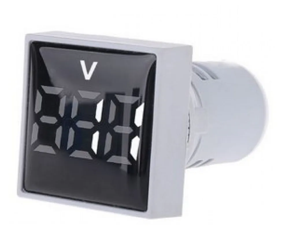 Вольтметр LED AC/50Hz (20-500VAC) DMS-124 синий (дисплей 30х30, корпус 22мм)