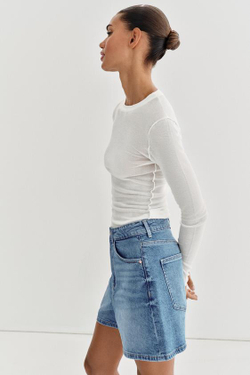 ZARA ШОРТЫ Z1975 MOM FIT, ВЫЦВЕТШИЙ СИНИЙ