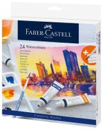 Акварель художественная Faber-Castell "Watercolours", 24цв., 9мл, туба, картон. упаковка