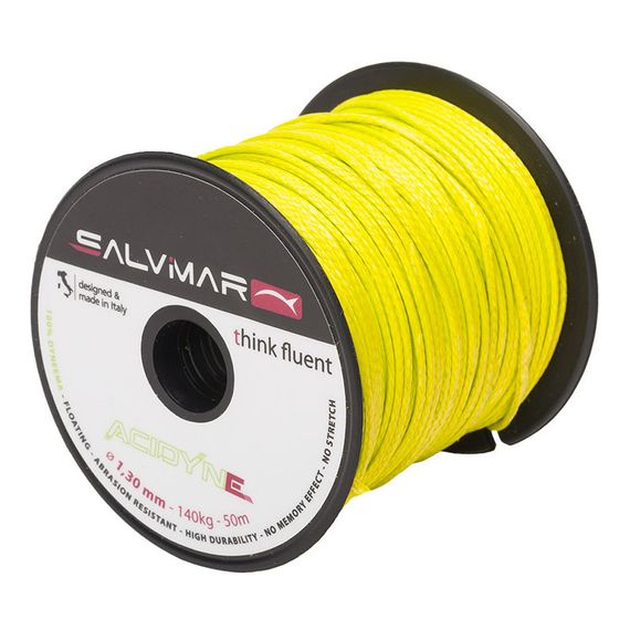 Линь Salvimar ACTIVE DYNEEMA желтый  ø 1,5 мм 190 кг 1 метр (в катушке 50 м)