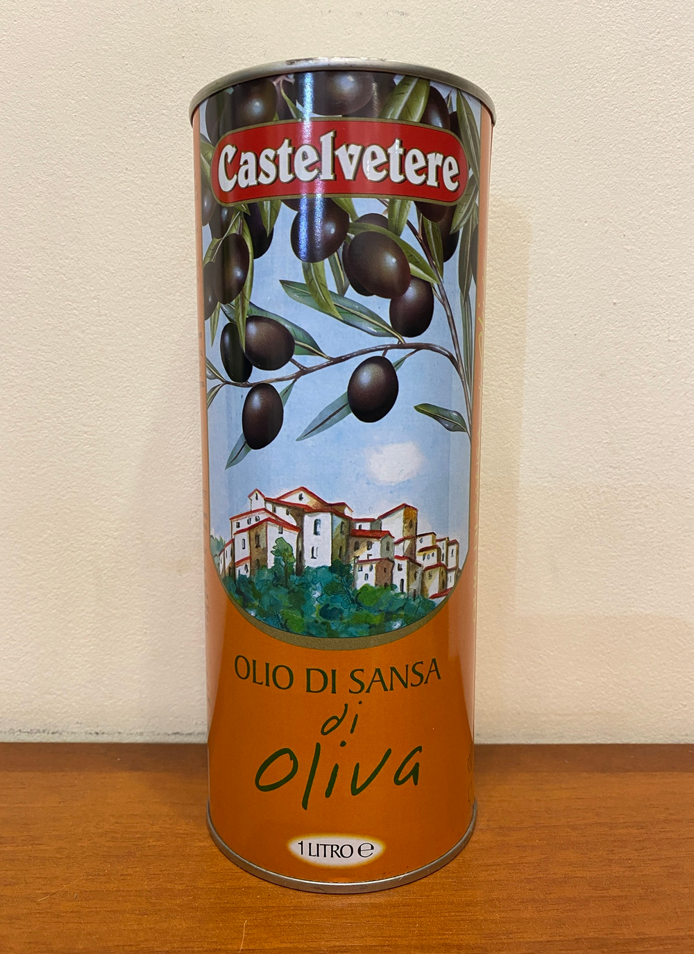 Оливковое масло CASTELVETERE Для жарки (Pomace) Рафинированное в жестяной банке-канистре 1 литр Италия