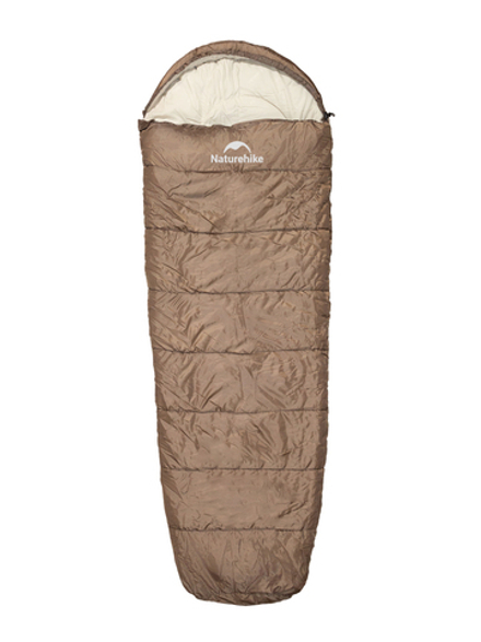 Спальный мешок Naturehike MJ600, коричневый (CNK2300SD014), молния справа