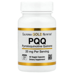 California Gold Nutrition, пирролохинолинхинон, 20 мг, 60 растительных капсул