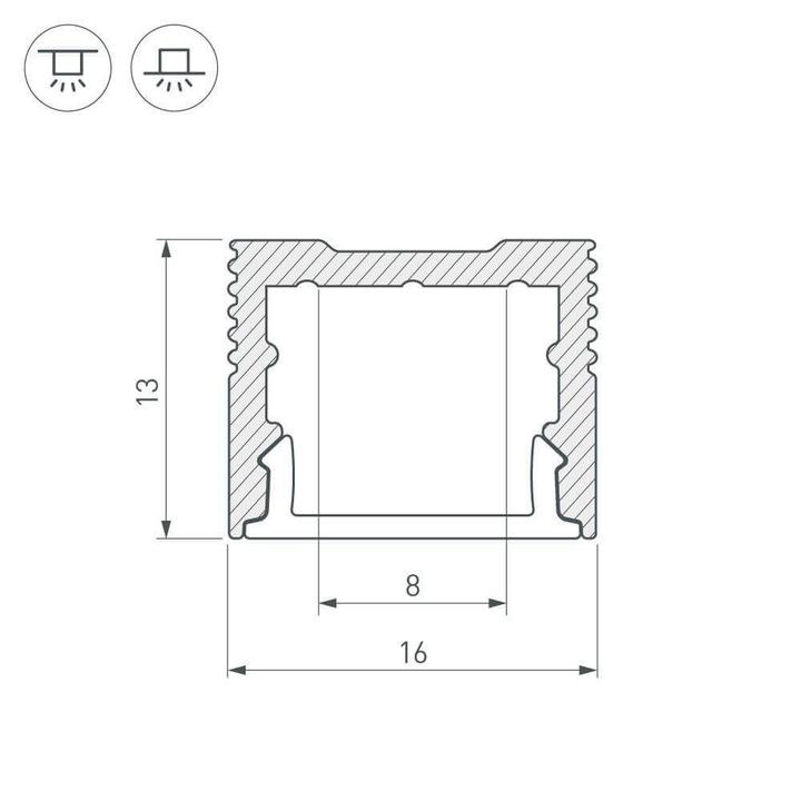 Профиль с рассеивателем Arlight SL-SLIM-H13M-2500 ANOD+OPAL 025869