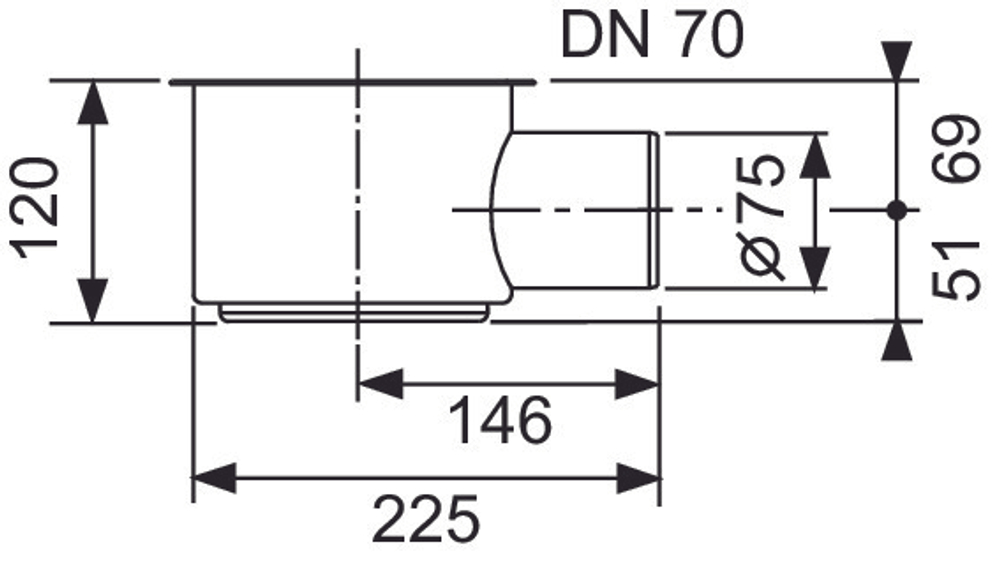 Сифон TECEdrainline «максимальный» DN 70 боковой слив