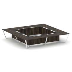 Steel Meet Стол переговорный квадратный KMK-PR.B.SP-20K2 Дуб Мали/Графит Глянец/Металл Белый 4000*40