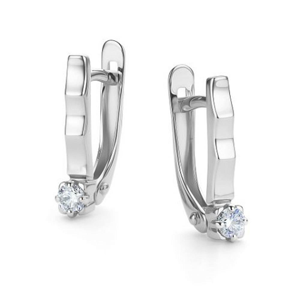 Серьги из белого золота с бриллиантами 26470-200