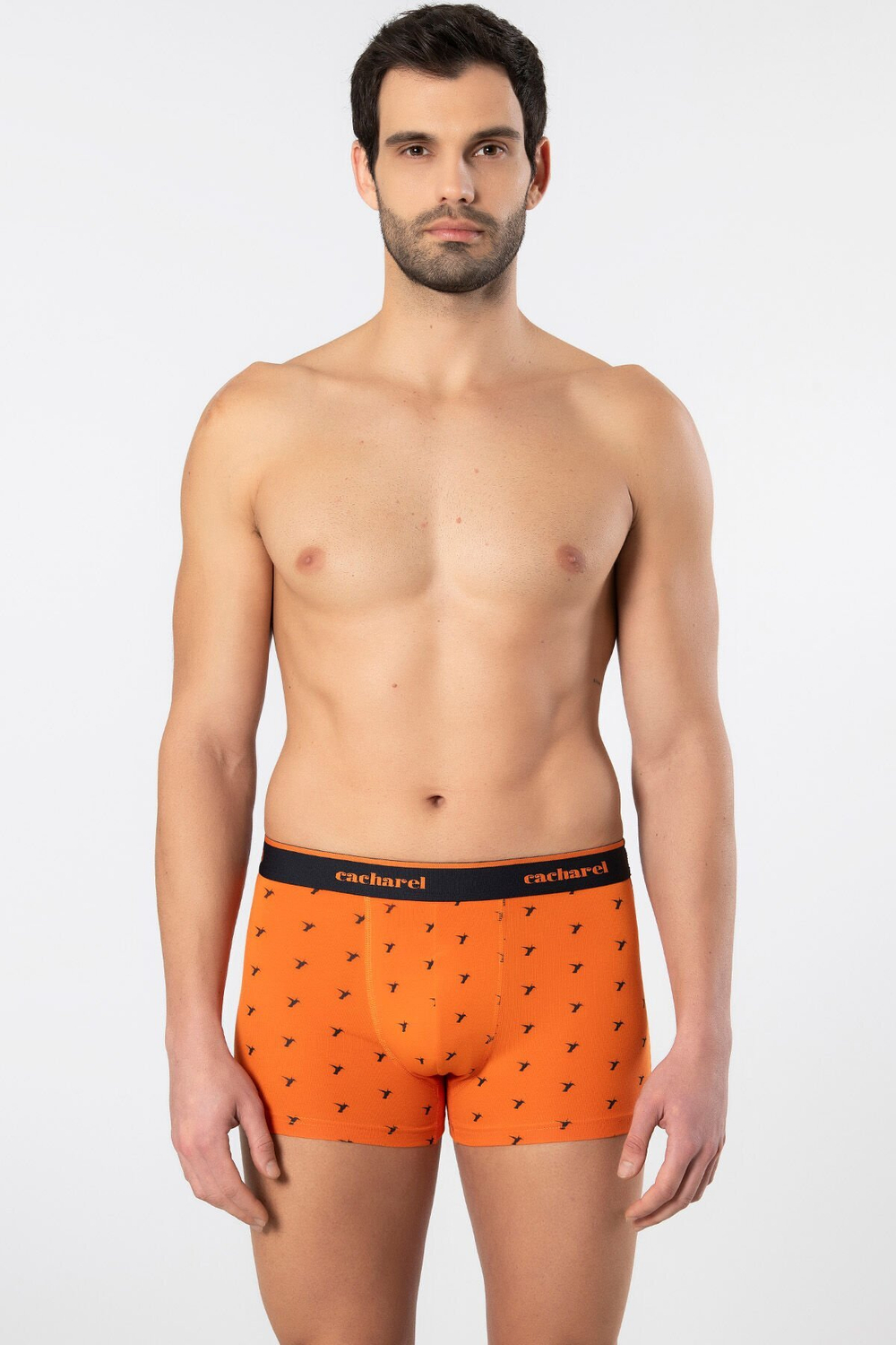 Трусы мужские боксеры. Набор из 3-х штук т.синий-т.синий-оранжевый