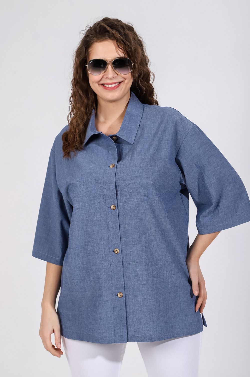 Блузка (рубашка) Тимьян-4 Виотекс СИНИЙ