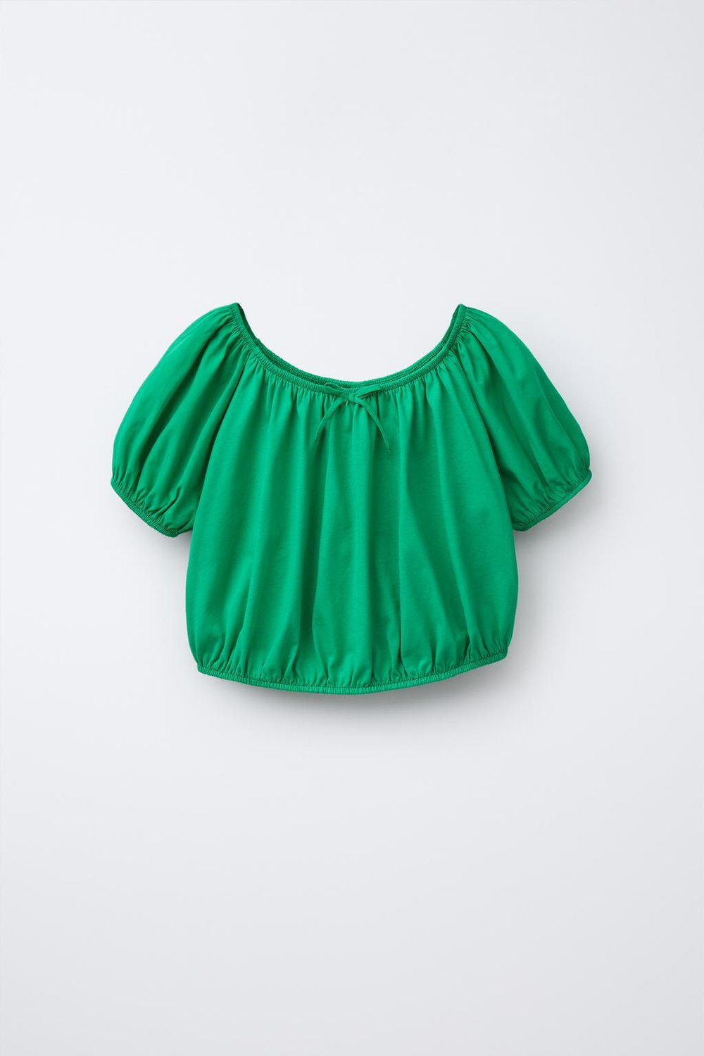 ZARA КОНТРАСТНЫЙ ЭЛАСТИЧНЫЙ ТОП, ЗЕЛЕНЫЙ