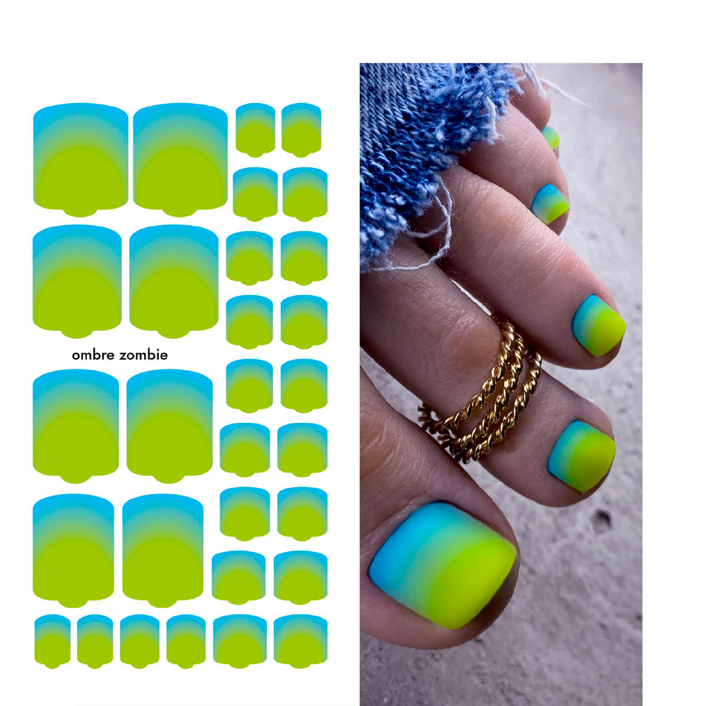 Плёнки для педикюра by provocative nails ombre zombie