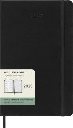 Еженедельник на 2025 год Moleskine Classic WKNT (DHB12WN3) 13x21см твердая обложка черный