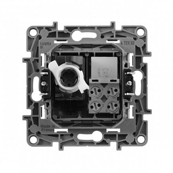 Розетка RJ45 + RJ11 Legrand Etika двойная алюминий 30198