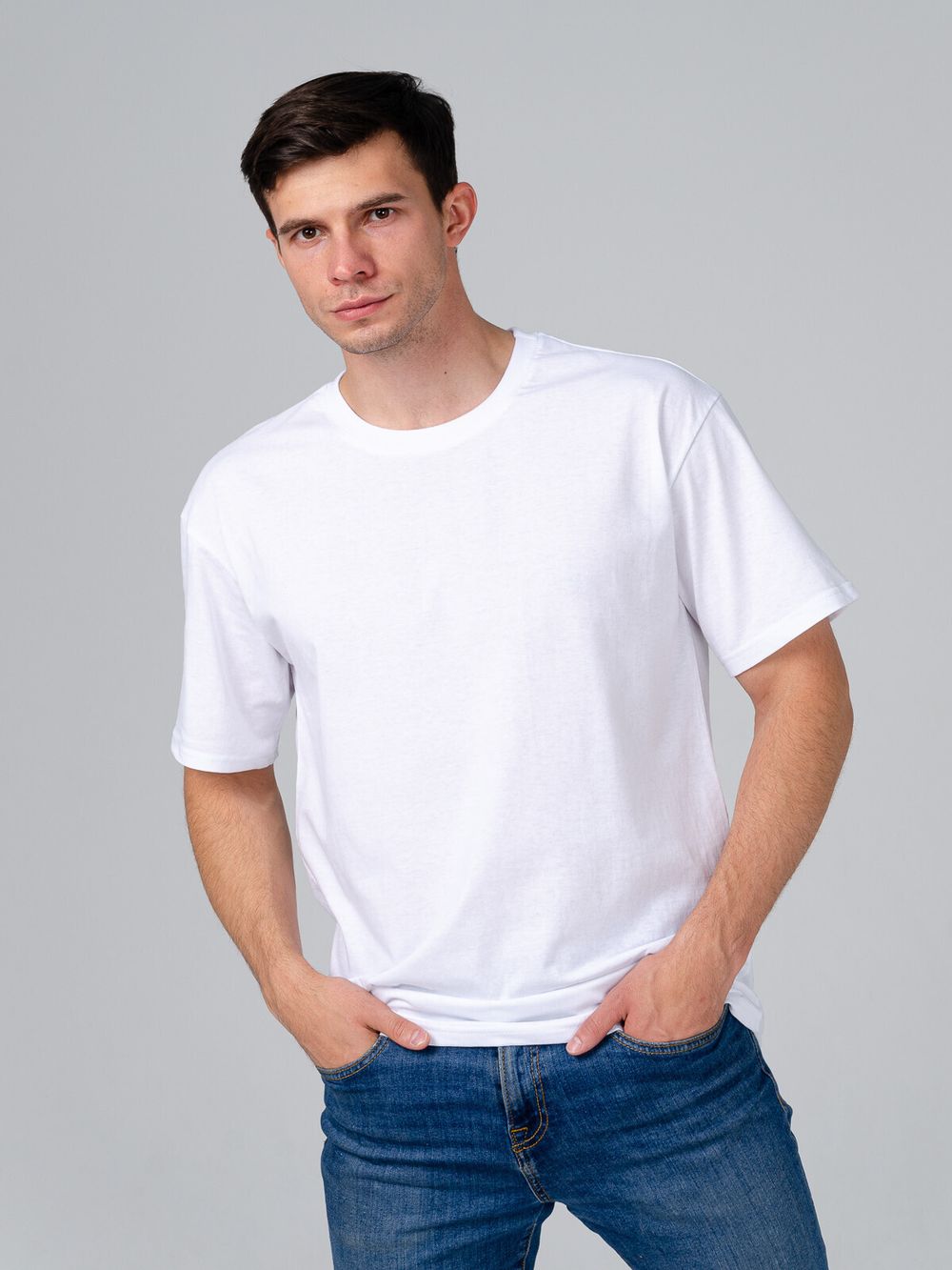 Классика М футболка оверсайз (белый) Lena Basco (Акция)