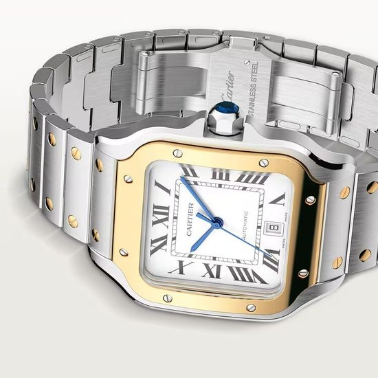 Часы Cartier Santos de Cartier в стальном корпусе с желтым золотом