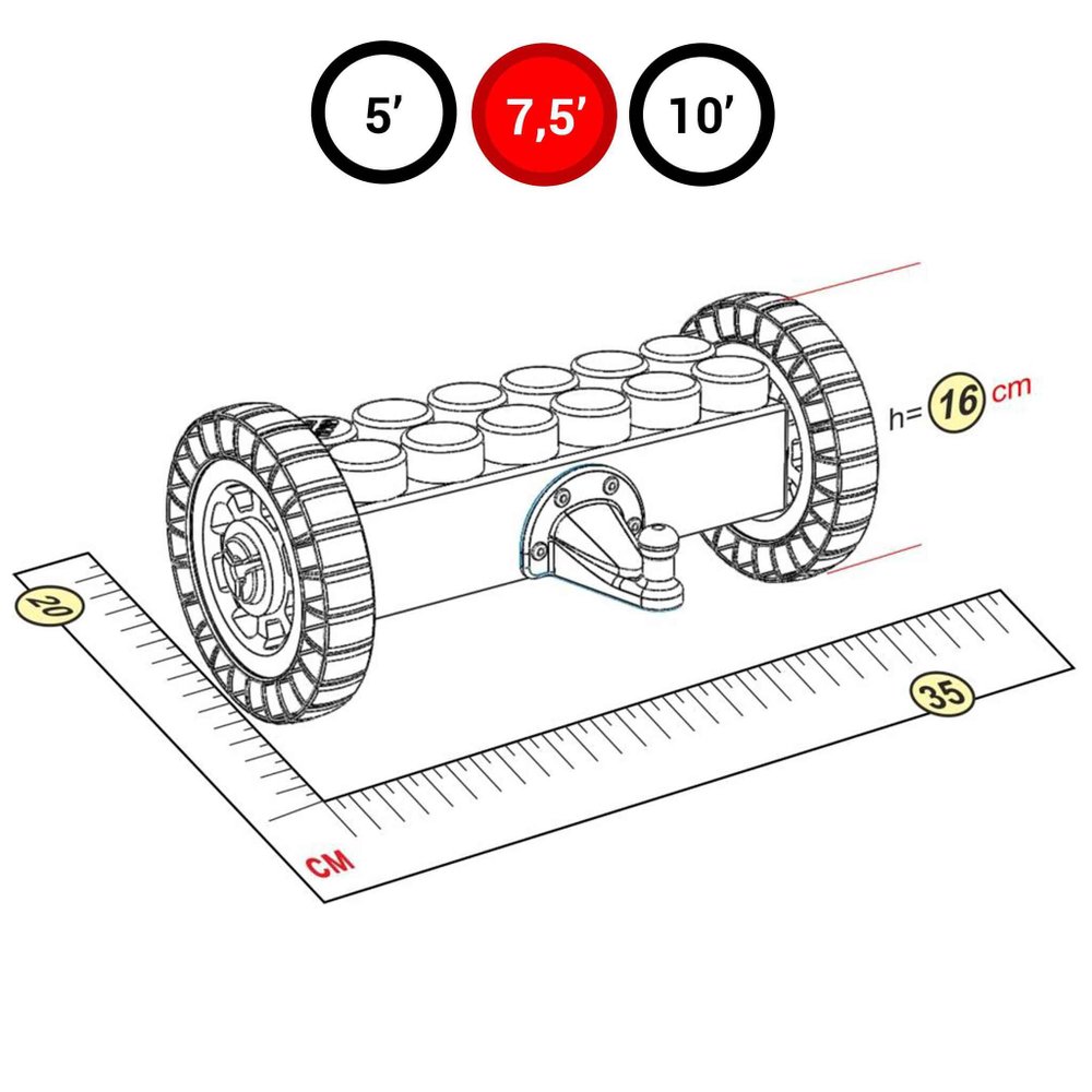Передний мост с колесами для