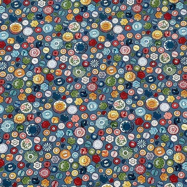 ПУГОВКИ НА БИРЮЗОВОМ,  хлопок Handmade Fabrics 1
