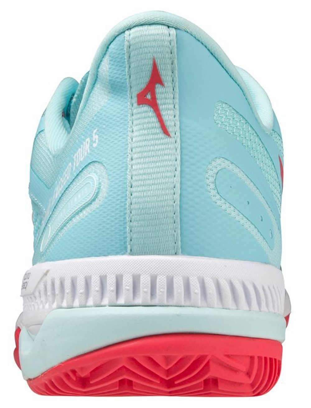 Женские Кроссовки теннисные Mizuno Wave Exceed Tour 5 CC - tanager turquoise/fiery coral/white