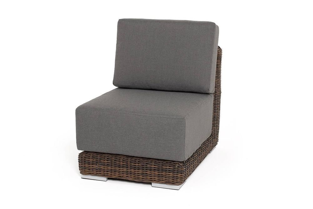 "Капри" модуль диванный прямой с подушками, цвет коричневый