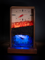 Настольные часы "Изнанка" - арт-объект с двумя циферблатами и подсветкой