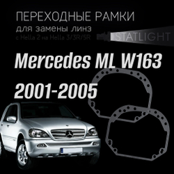 Переходные рамки для замены линз на Mercedes ML W163 2001-2005