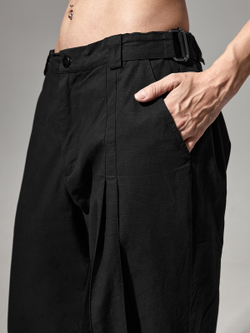 Брюки с вертикальными складками "Рабочие". Черные